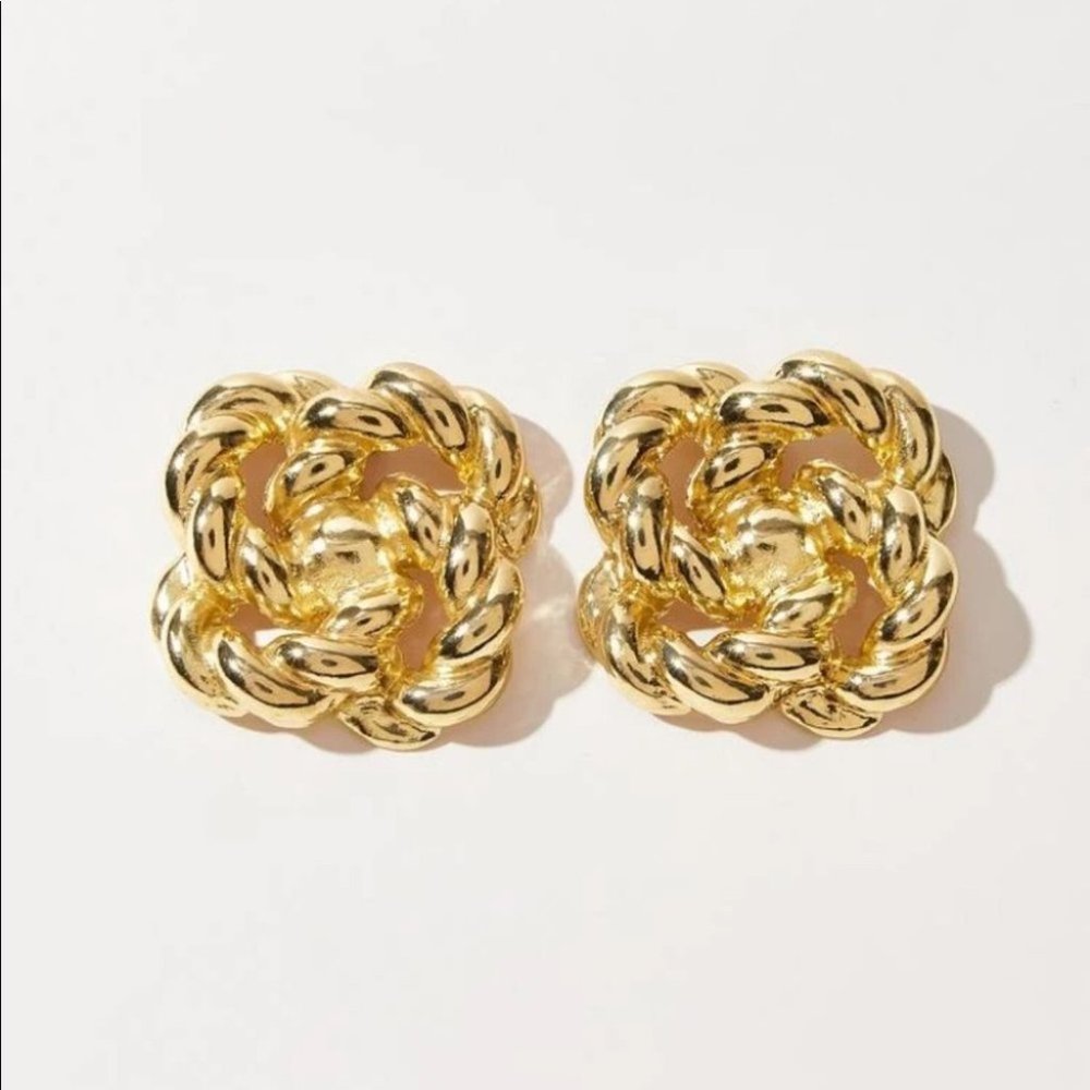 ¥18k Gold Chunk Earrings - Picture 5 of 5